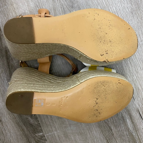 Coach leather and canvas Espadrille Wedges - Picture 3 of 6